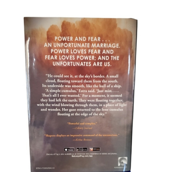 Balcony Of Fog, Rich Shapero, Novel, New - Picture 2 of 2